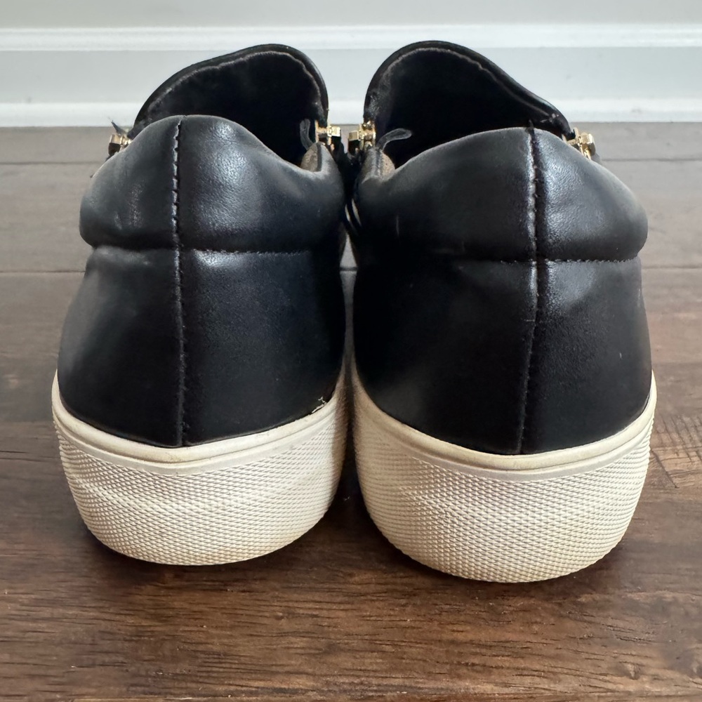 Steve Madden Women’s  Black Slip-On Sneakers with White Sole - Picture 7 of 8